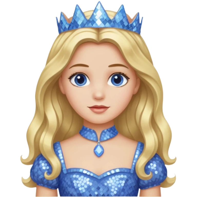 Princess Dorothy Gale from Oz with long blonde hair, periwinkle sequin outfit emoji