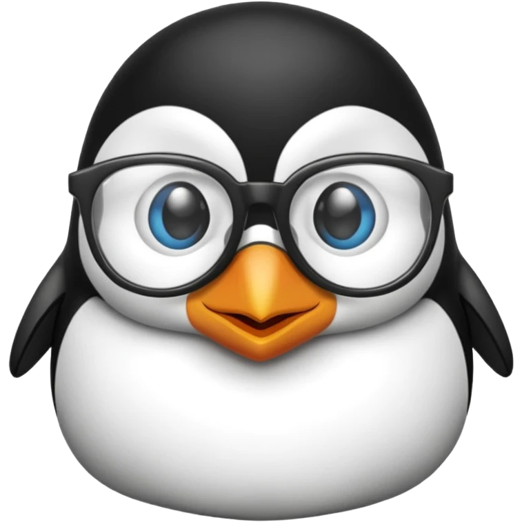 Pingüino con gafas emoji