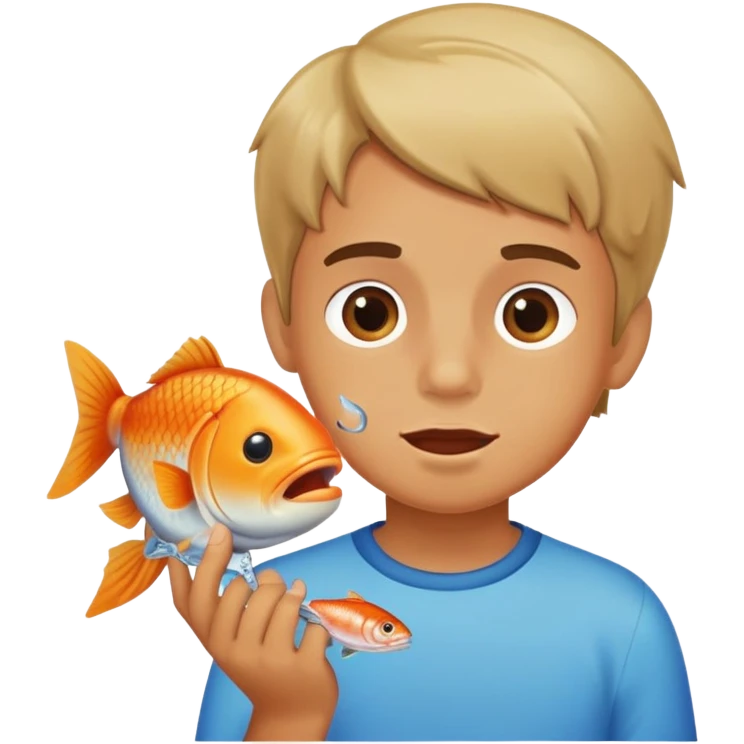 boy eating fish emoji