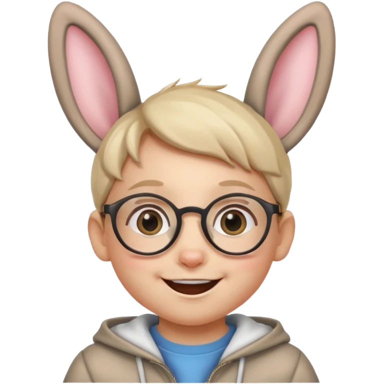 bunny ear wearing small kid spectacled emoji