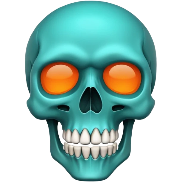 teal and orange skull emoji
