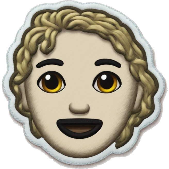Embroidered patch emoji