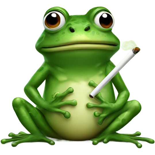 Frog smoking a cigarette  emoji