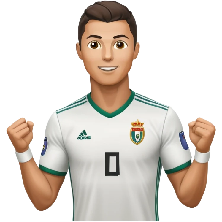 Cristiano Ronaldo soccer player celebrating a goal emoji