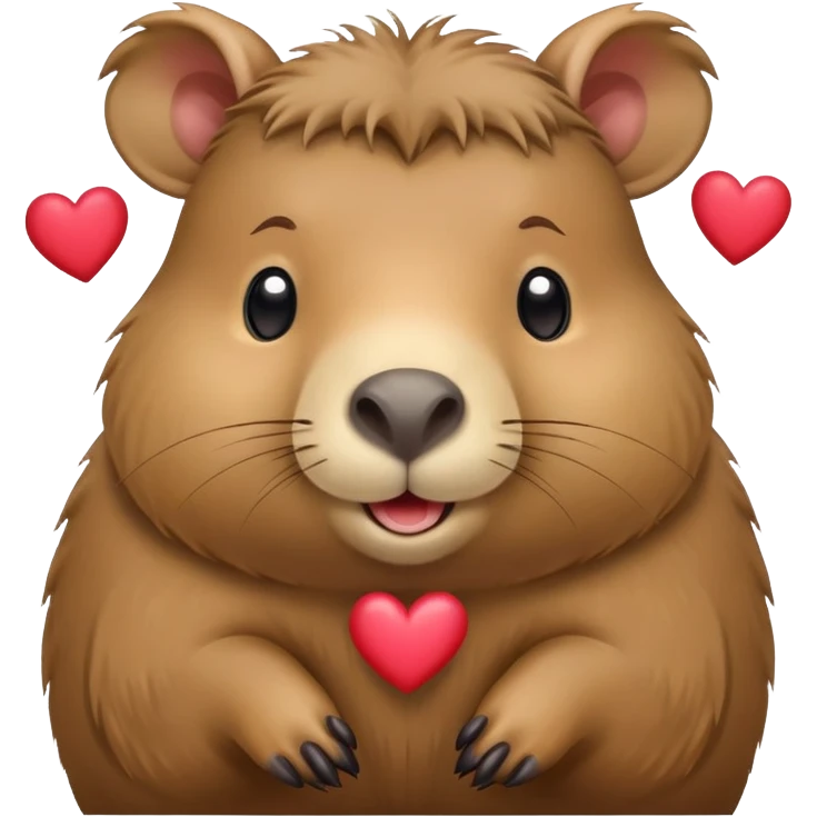 Capibara with hearts emoji