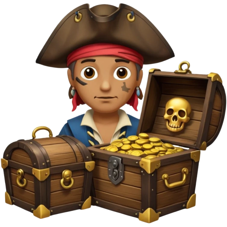 One Eye Pirate with Treasure. emoji