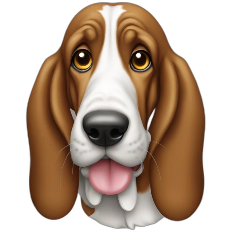 basset houd with bone in mouth emoji