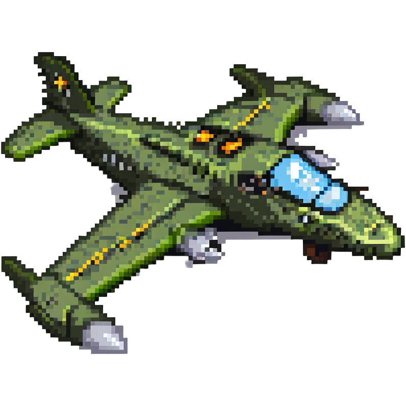 Crocodile bomber plane with battle damage emoji
