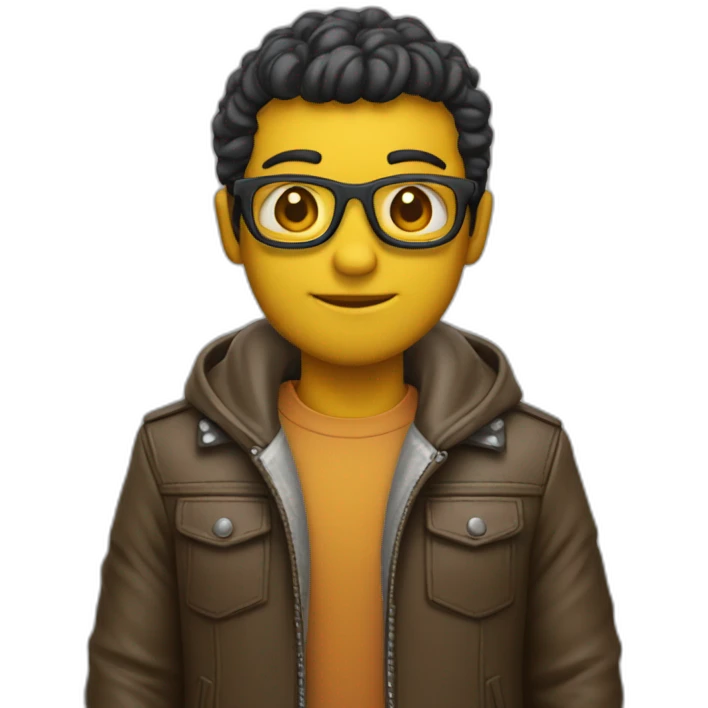 jaqueta de couro emoji