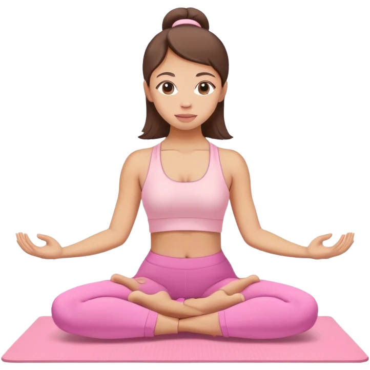 Pastel pink yoga light skin brunette hair emoji