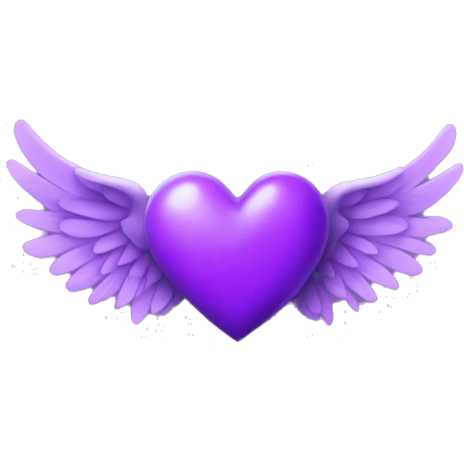 purple heart with wings  emoji
