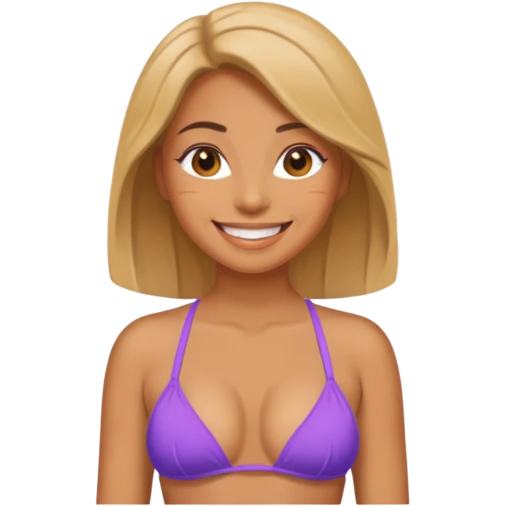 Full body POV woman in just a bikini top  emoji