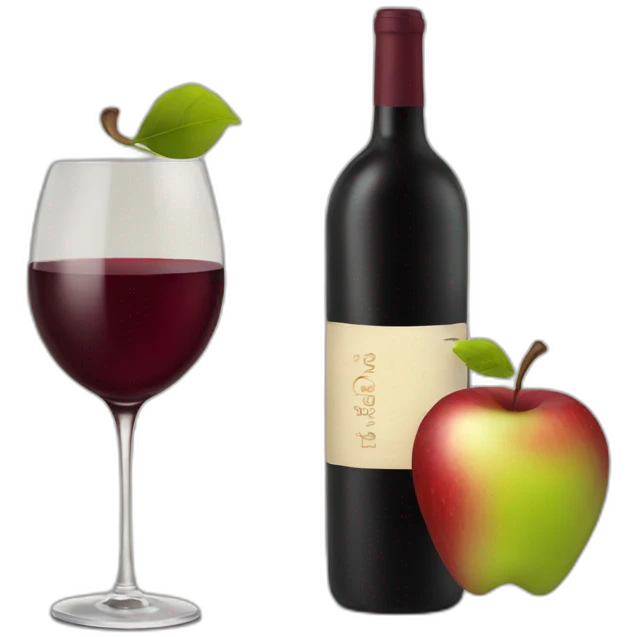 wine and apple emoji