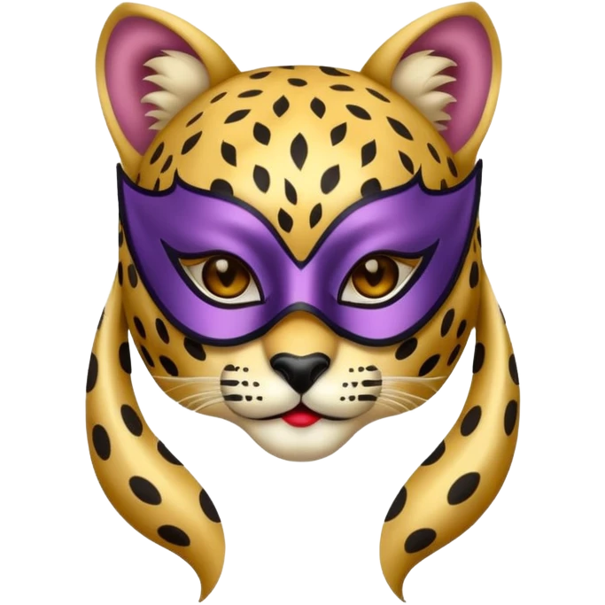 cheetah with glamorous masquerade mask emoji