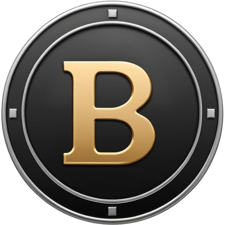 Emoji icon of a metal coin with engraved letter 8, minimalist style, isolated, only black color emoji