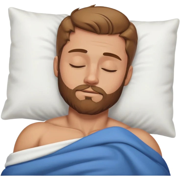 caucasian light brown hair muscular man with beard sleeping emoji