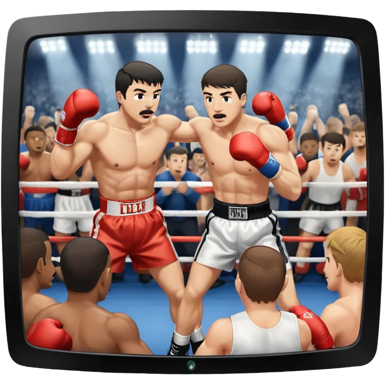 a boxing match shown on a television emoji
