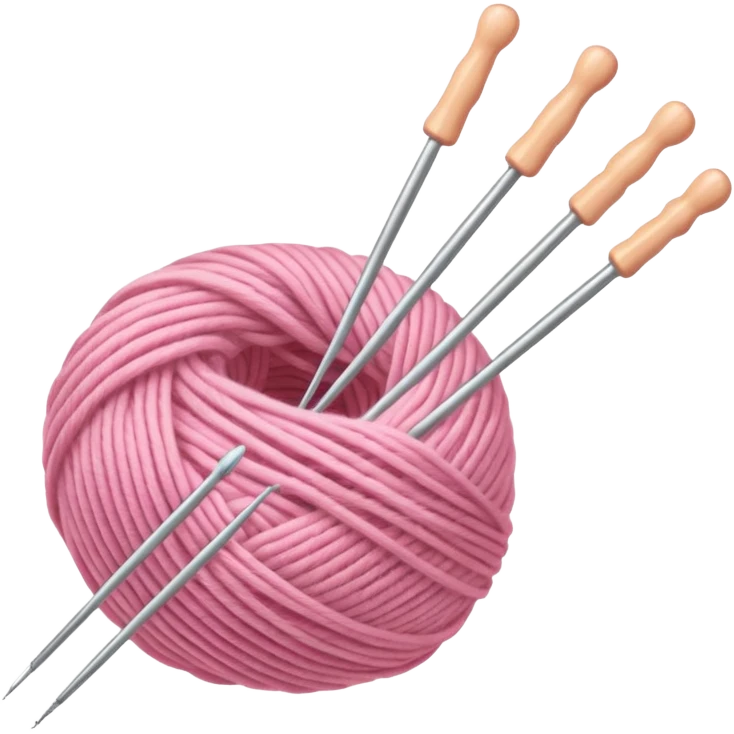 Knitting needles & light pink yarn emoji