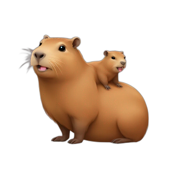 Capybara avec son bébé emoji