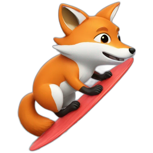 Fox surfing a wave emoji