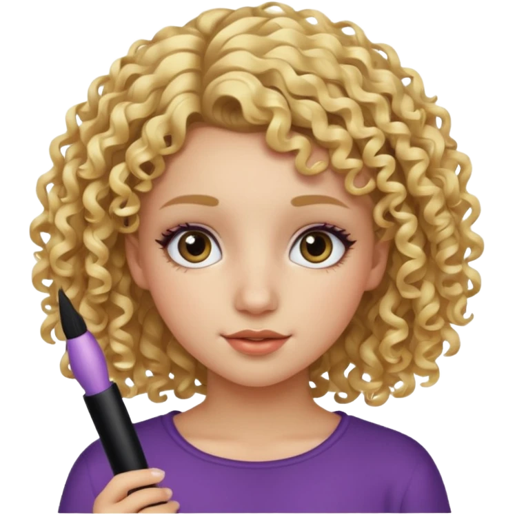 ciurly haired blonde teenage girl with mascara emoji