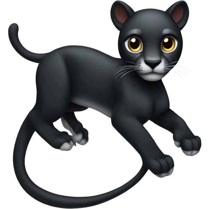 A sleek black puma play with black snake, Stylized and elegant, minimalistic design, perfect for a luxury brand emoji emoji