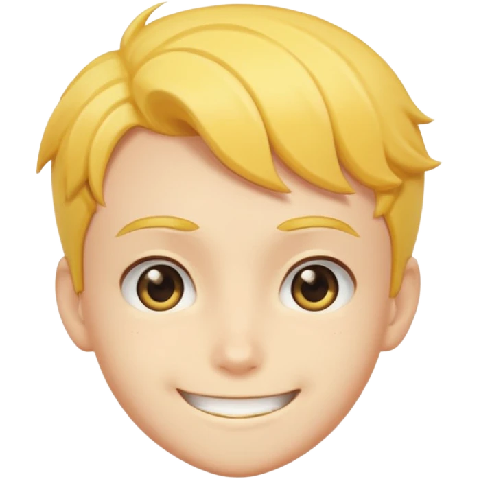 super cute anime pleading eyes classic yellow boy face cheesy smile bigger smile and thicker eyebrows  emoji