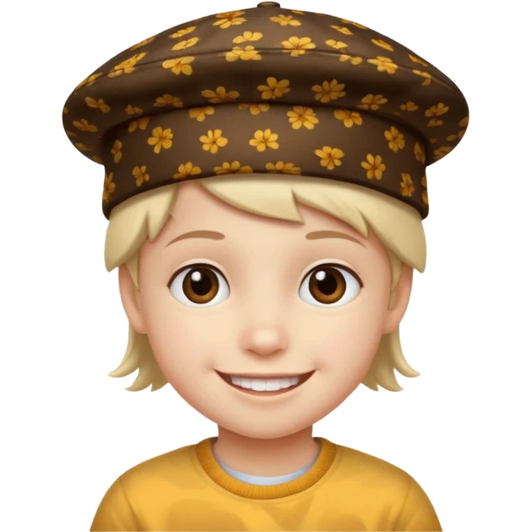 print hat with kid emoji