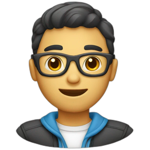 a boy freelancer working in lapot emoji