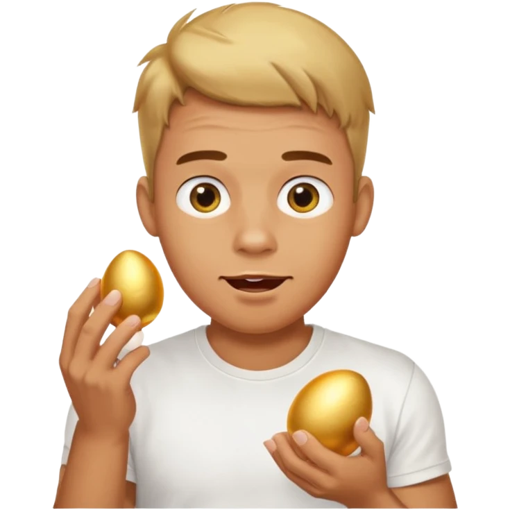 guy drooling holding egg emoji