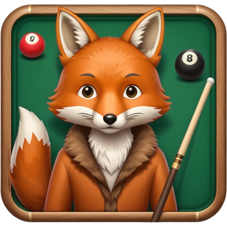 fox playing billiards emoji