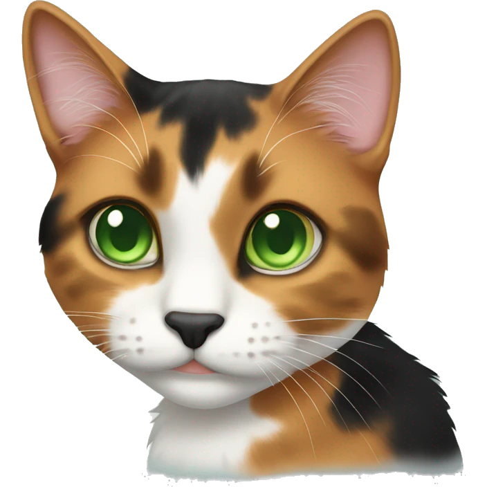 Calico cat with green eyes  emoji