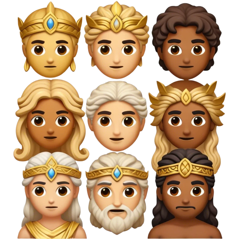 Cinematic Realistic Greek Gods Pop Culture Emoji, featuring mythic portrayals of ancient deities rendered with dynamic, ethereal lighting and classical detail. emoji