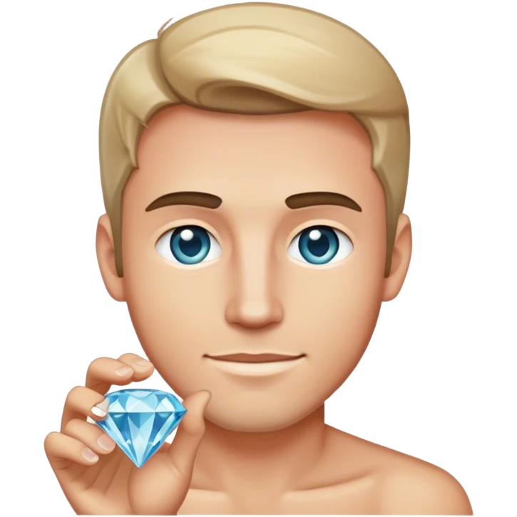 Steve holding a diamond ￼ emoji