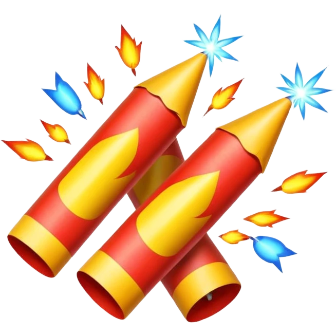 Fire crackers realistic  emoji