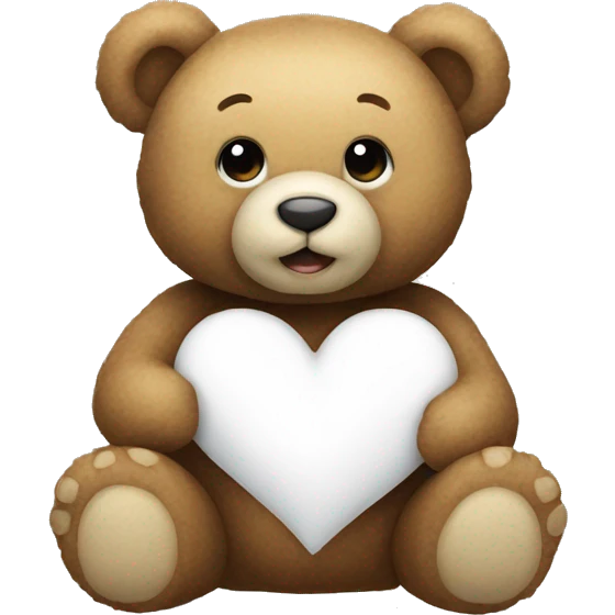 Teddy bear with a white heart emoji