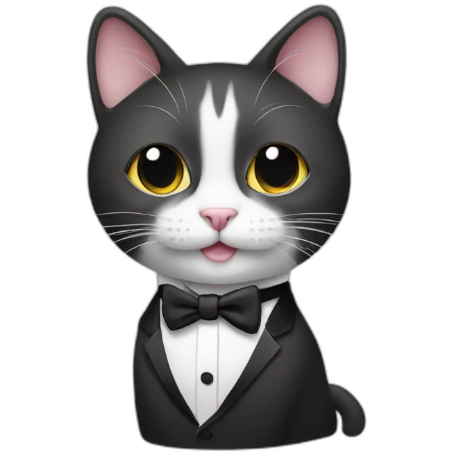 cat wearing a tuxedo emoji