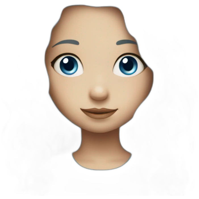 A little girl with long light blue hair and blue eyes. emoji