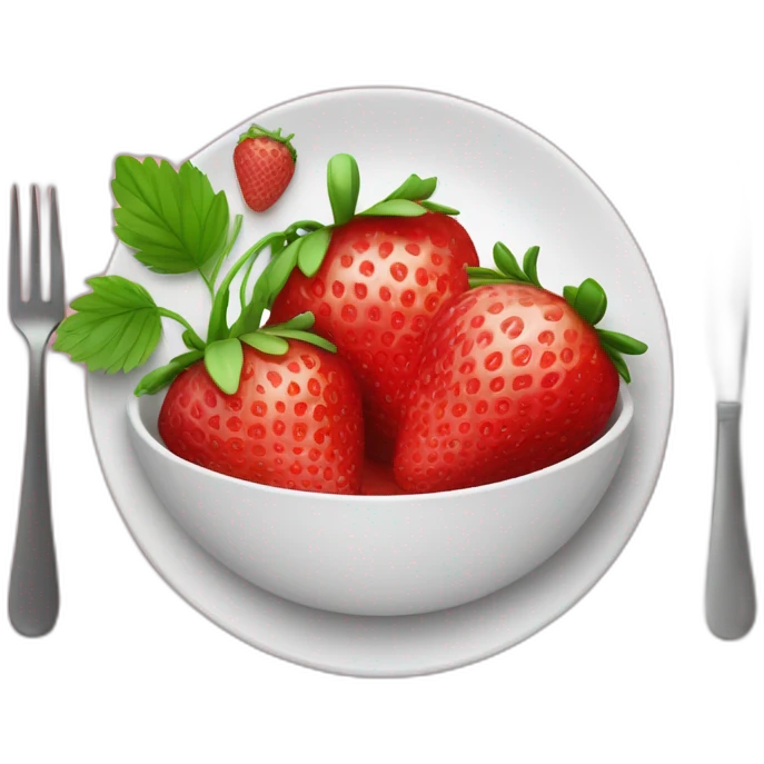 Fraise dans une assiette emoji
