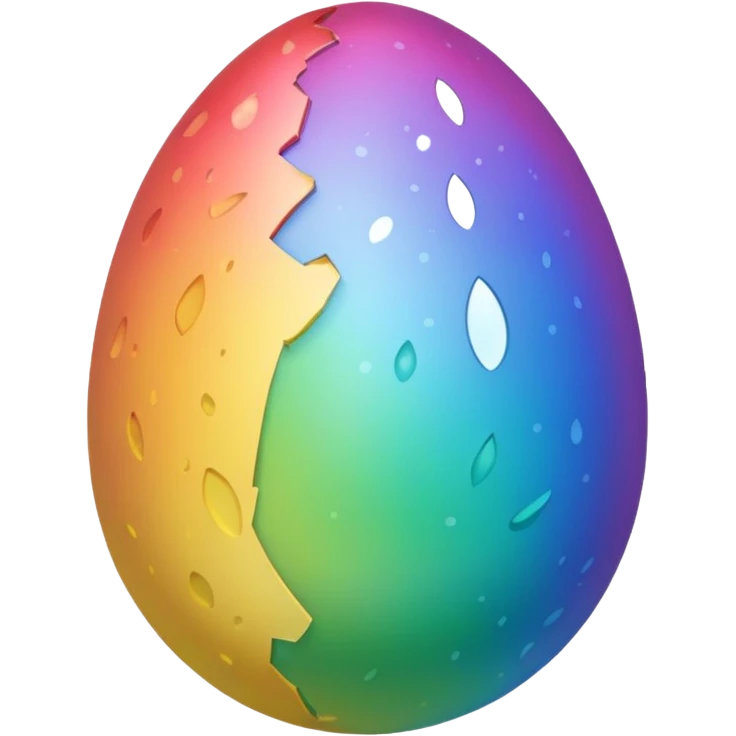 rainbow egg cracked  emoji