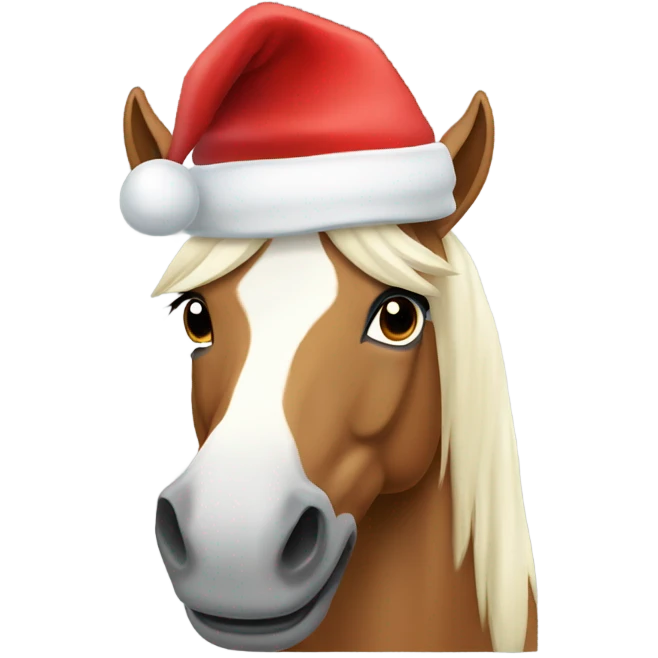 Horse wearing a Santa hat  emoji