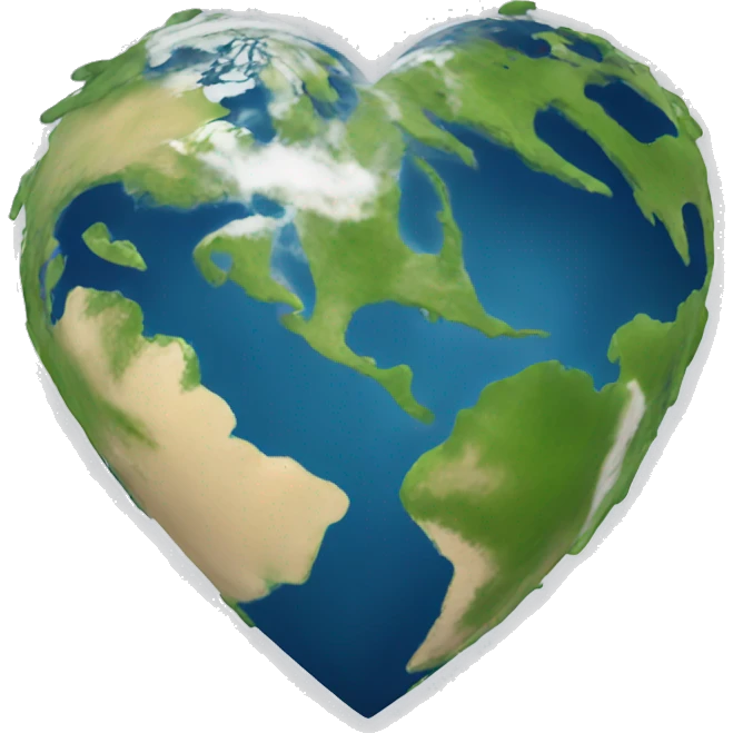 heart shaped earth emoji