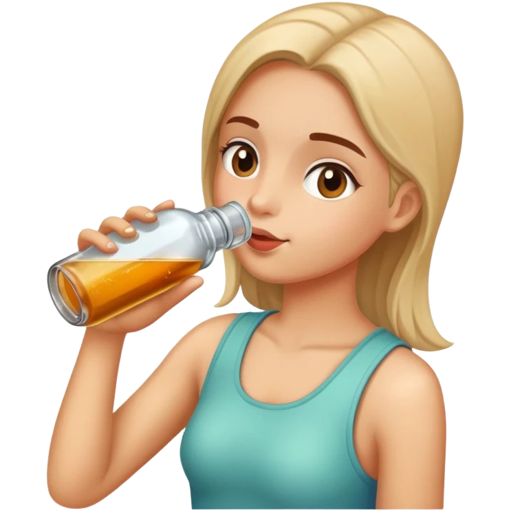 girl drinking bottle emoji