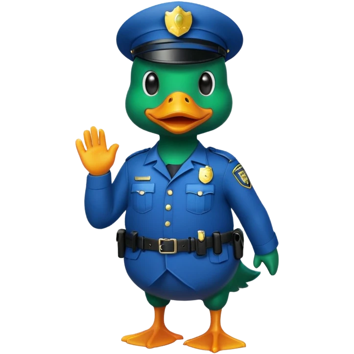Police balck duck full body emoji
