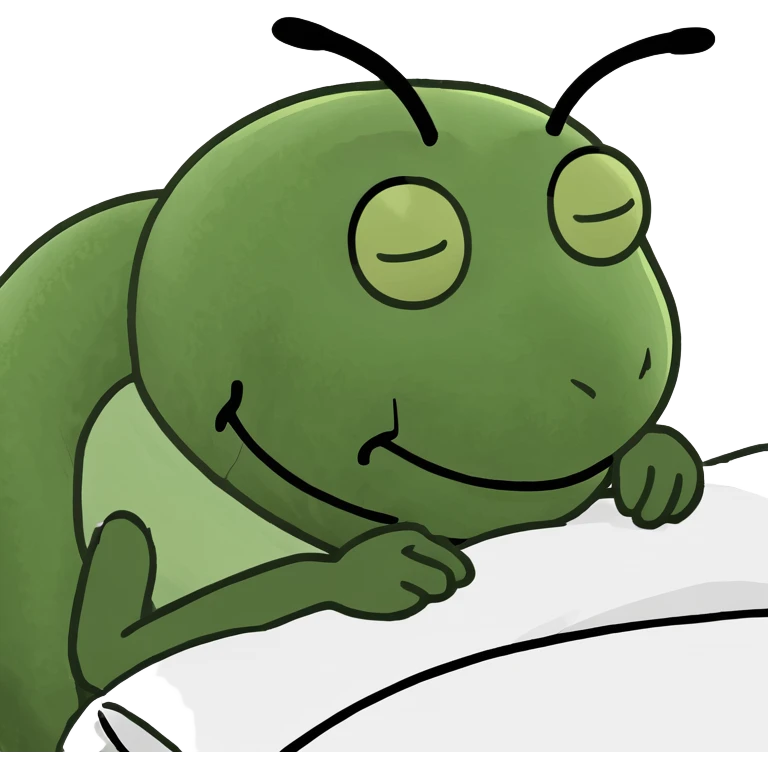 Bee sleeping in bed emoji