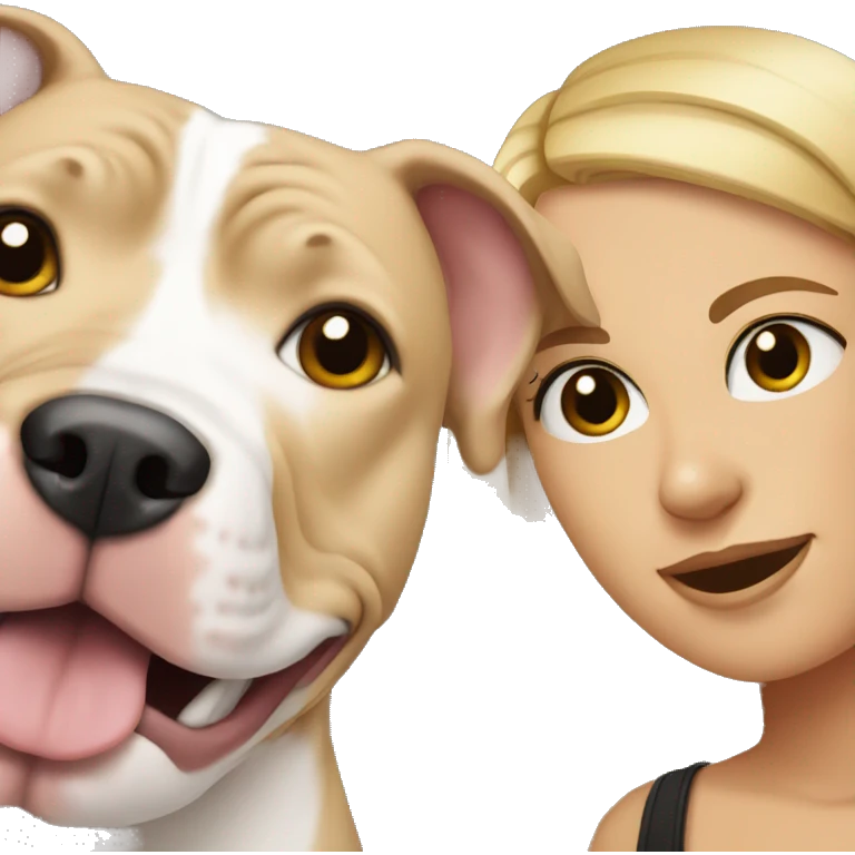  Pitbull with a blonde girl emoji