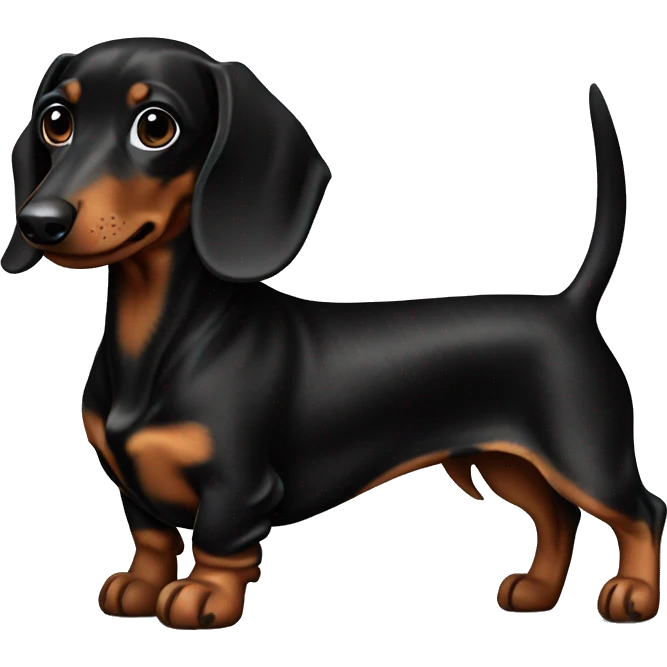 Dachshund black and brown marble emoji