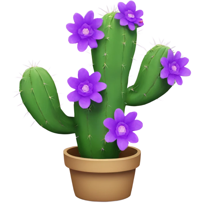 Cactus with purple flowers emoji