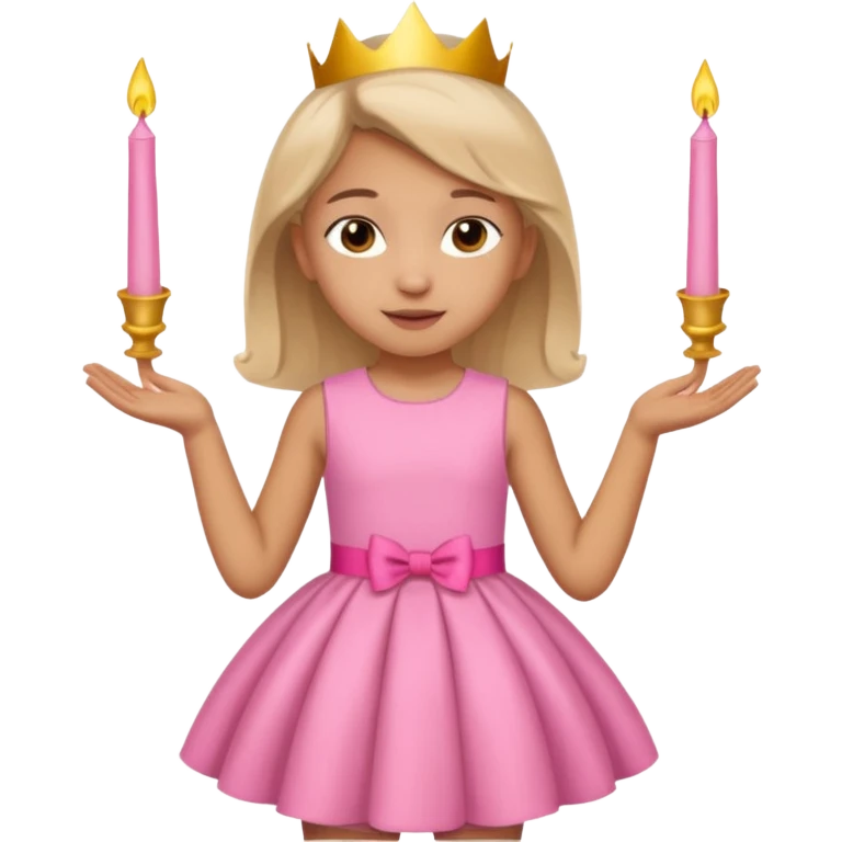 Light skinned 9 year old girl wearing pink dress on birthday emoji