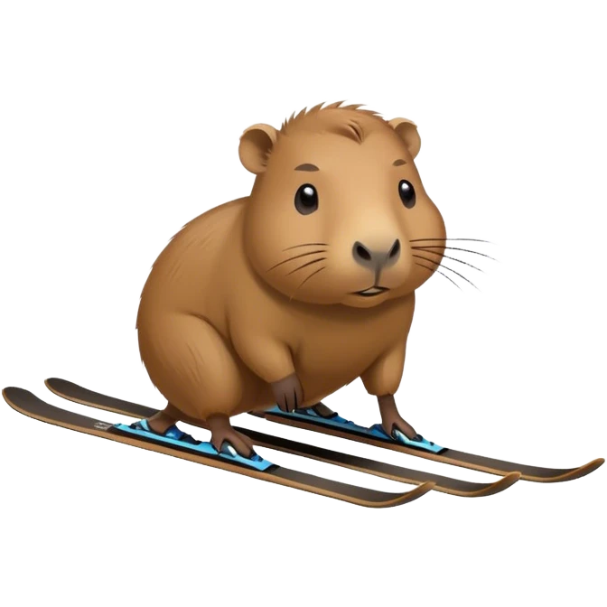 Capybara skiing sad emoji